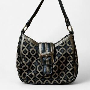 Worthington Black and Gold Patterned Shoulder Bag